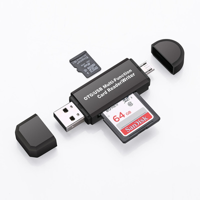 电脑安卓手机两用type-c多功能合一OTG读卡器迷你TF相机SD卡车载